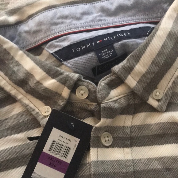 Striped Tommy Hilfiger long sleeve polo XXL - Picture 3 of 3